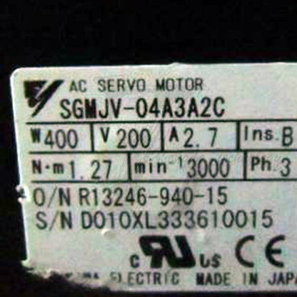 Used Yaskawa 400W servo motor SGMJV-04A3A2C good test - YASKAWA