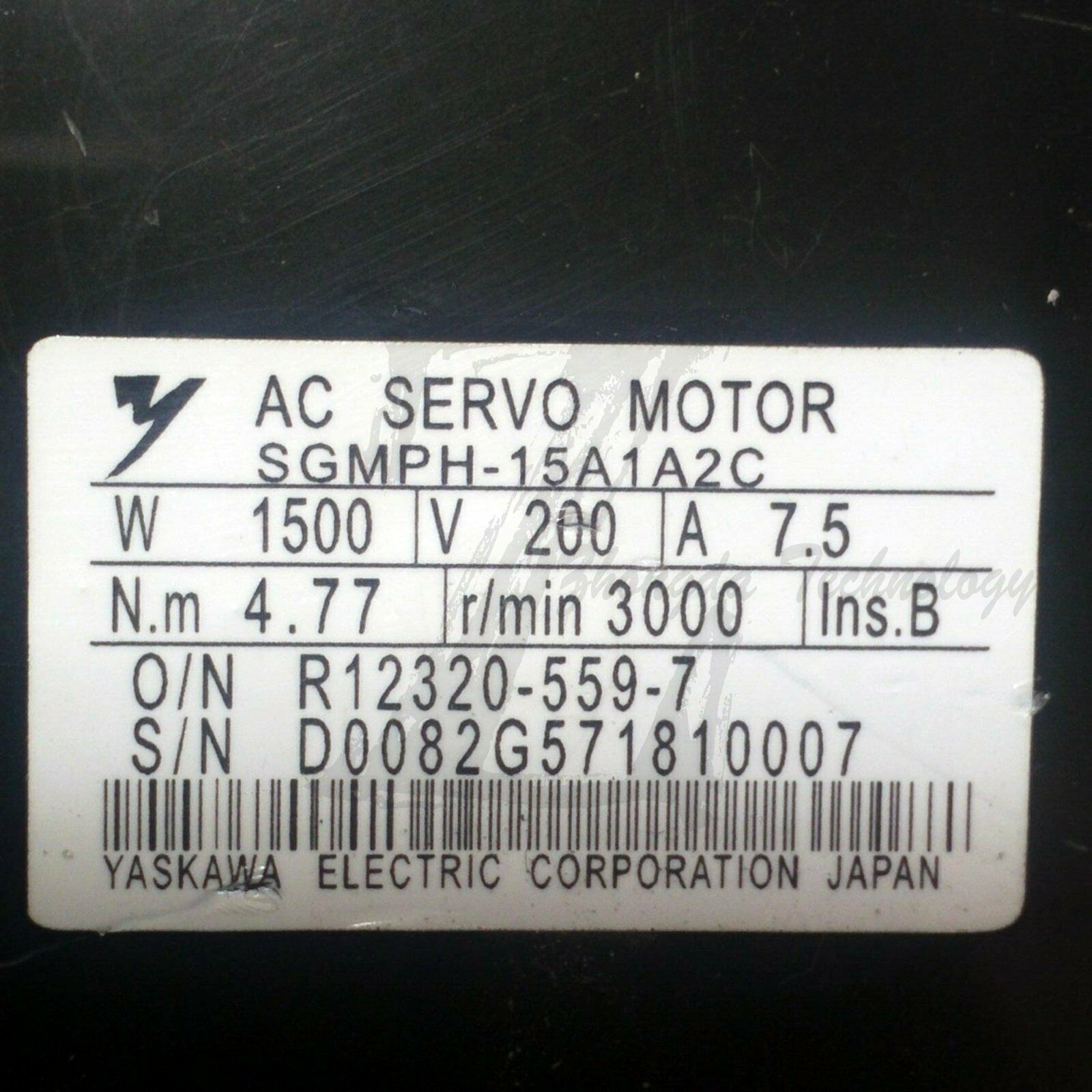 Used Yaskawa servo motor SGMPH-15A1A2C good test - YASKAWA