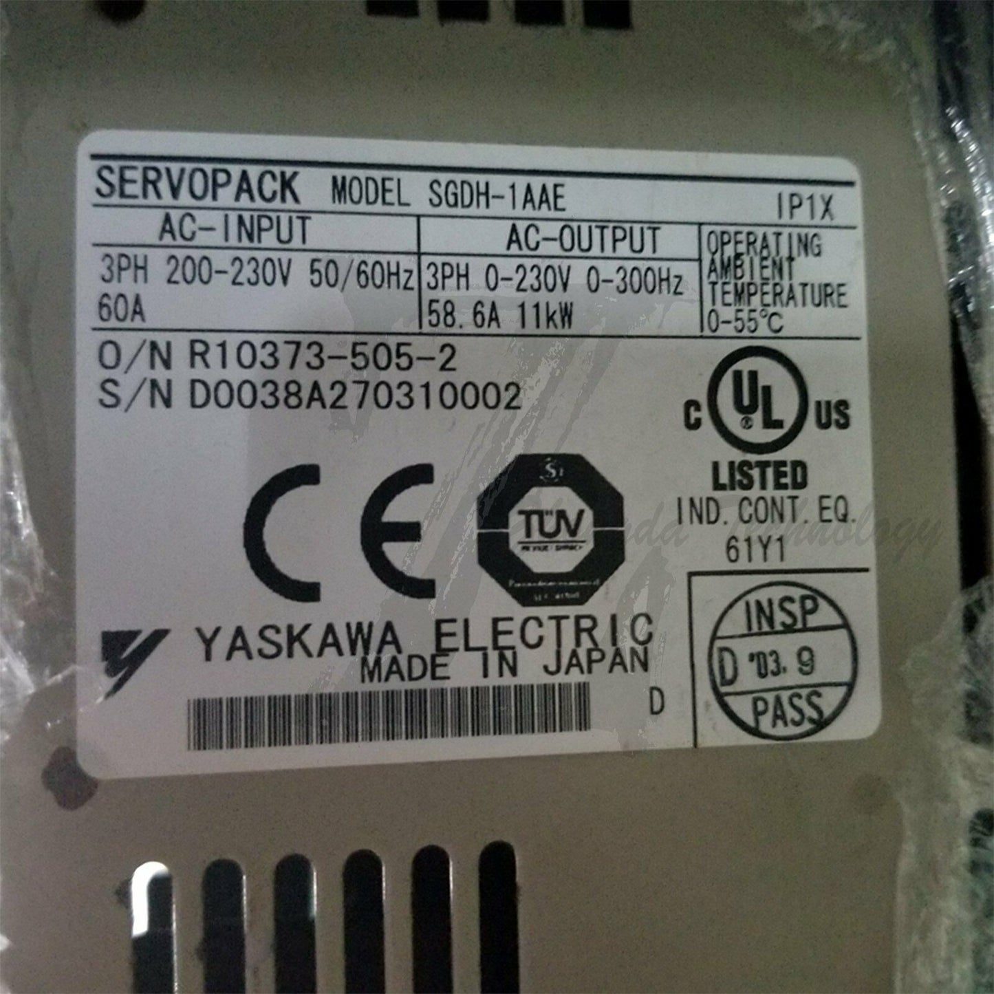 Used Yaskawa servo driver SGDH-1AAE 11KW good - YASKAWA