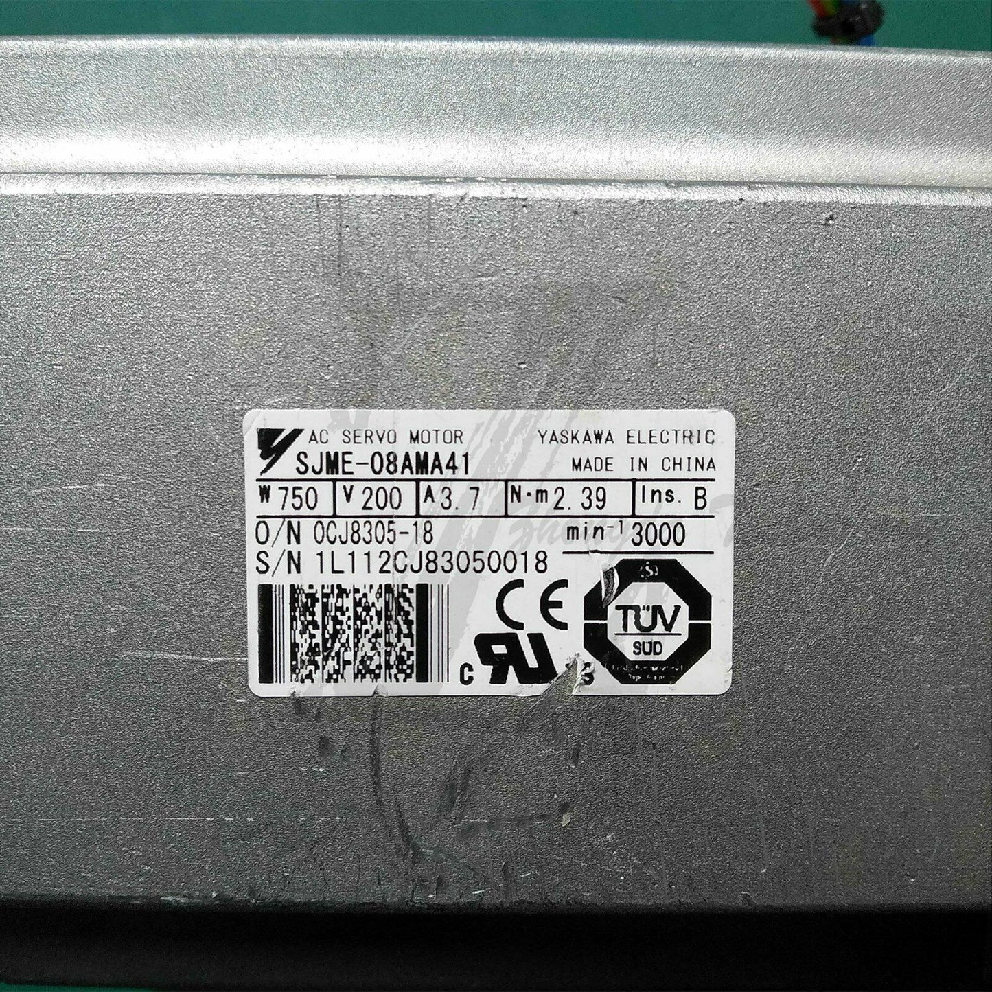Used Yaskawa 750W Servo Motor SJME-08AMA41 good test - YASKAWA