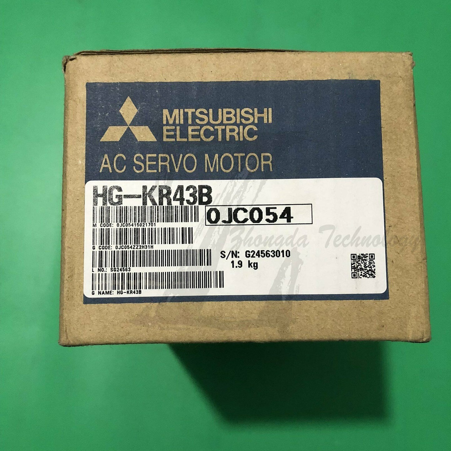 Mitsubishi, Servo Motor, 200 V ac, 400 W, 9.1 A, 6000 rpm, 1.3 Nm,HG-KR43B - MITSUBISHI