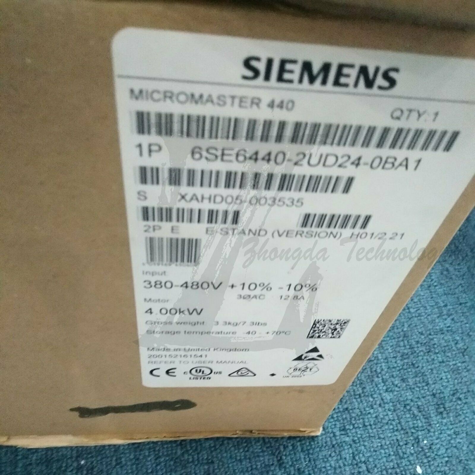 New Siemens MM440 frequency converter 4KW 6SE6440-2UD24-0BA1