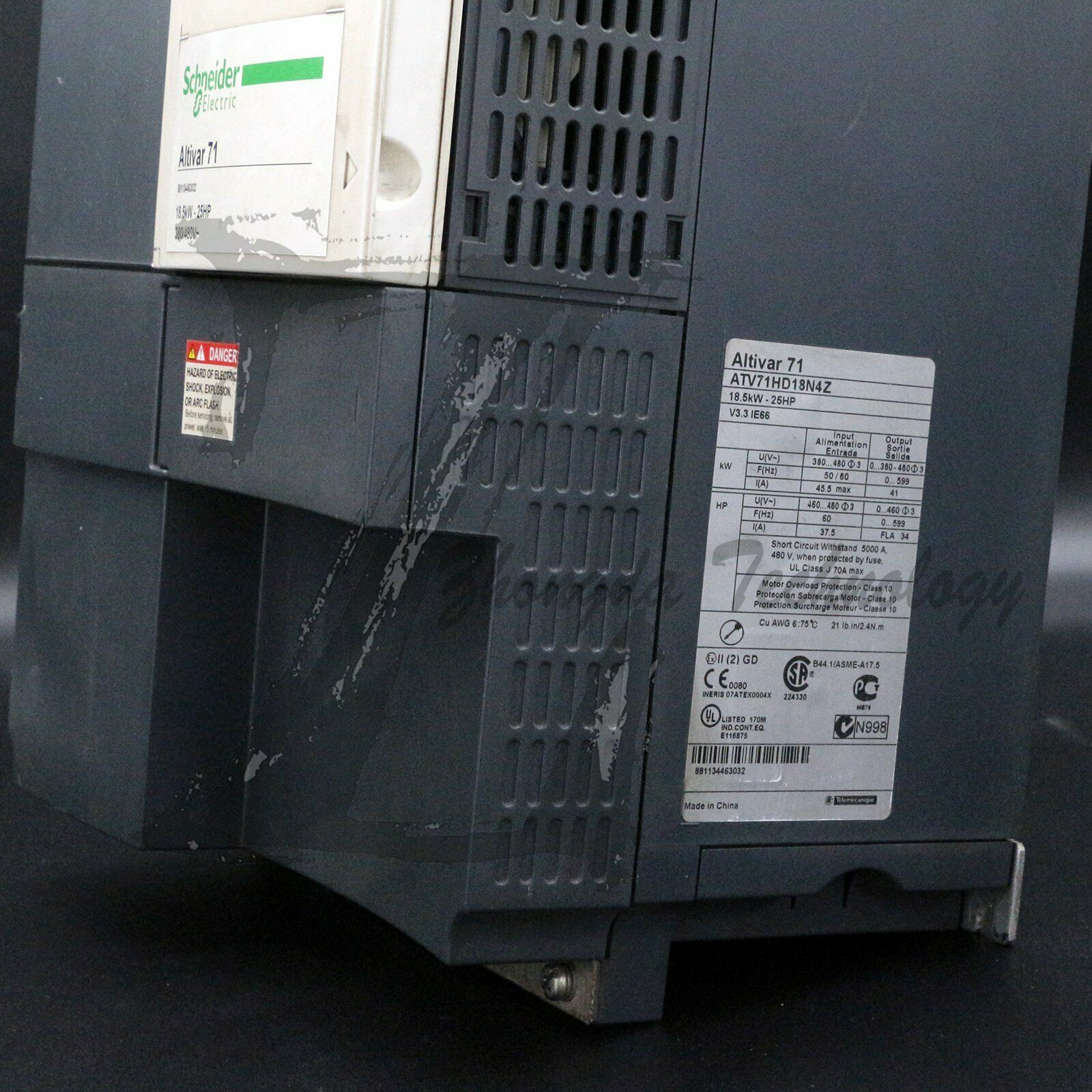 Used Schneider ATV71HD18N4Z Variable Speed Drive 18.5kW 25HP-480V EMC Filter - SCHNEIDER