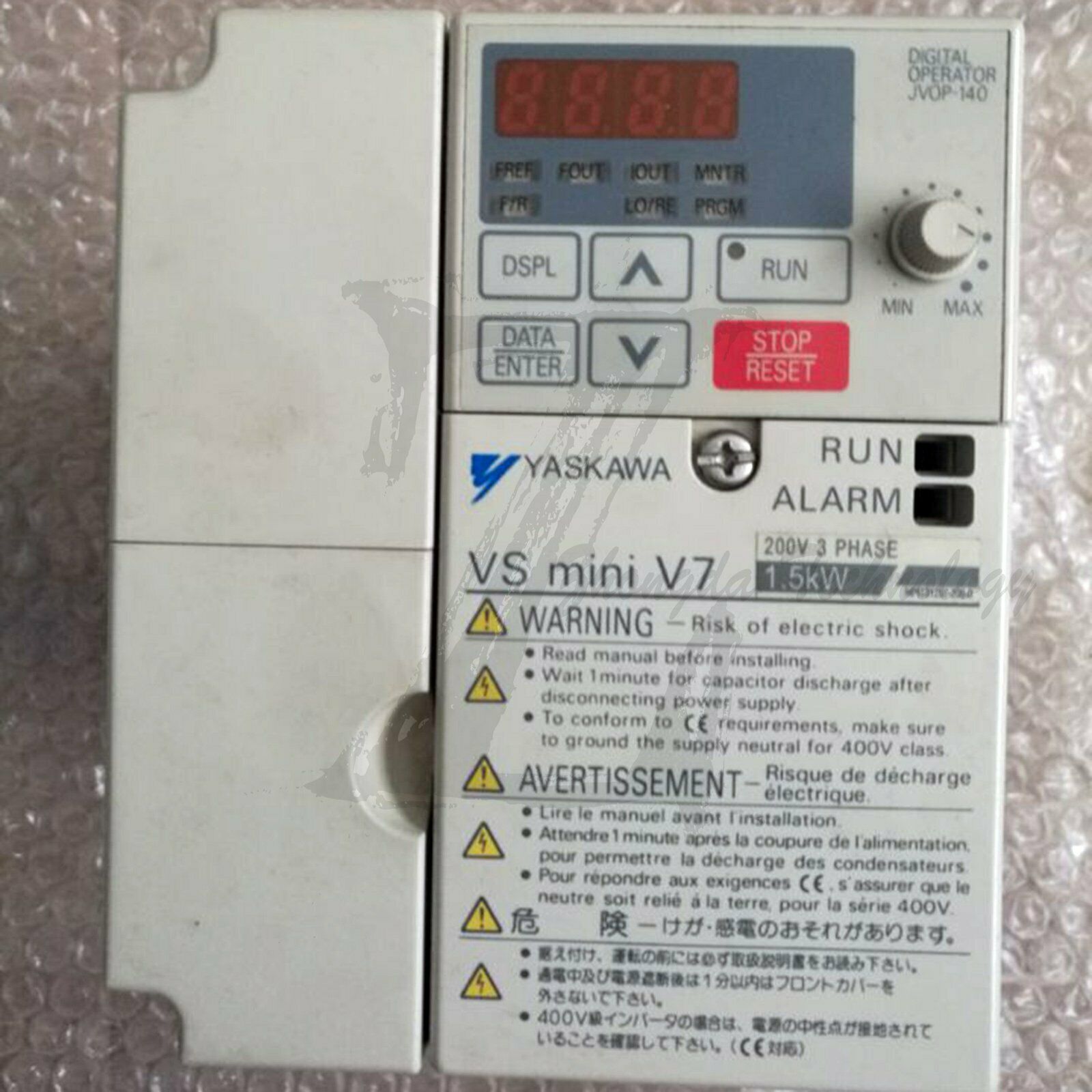 Used Yaskawa Inverter CIMR-V7AA21P5 1.5KW 220V good test