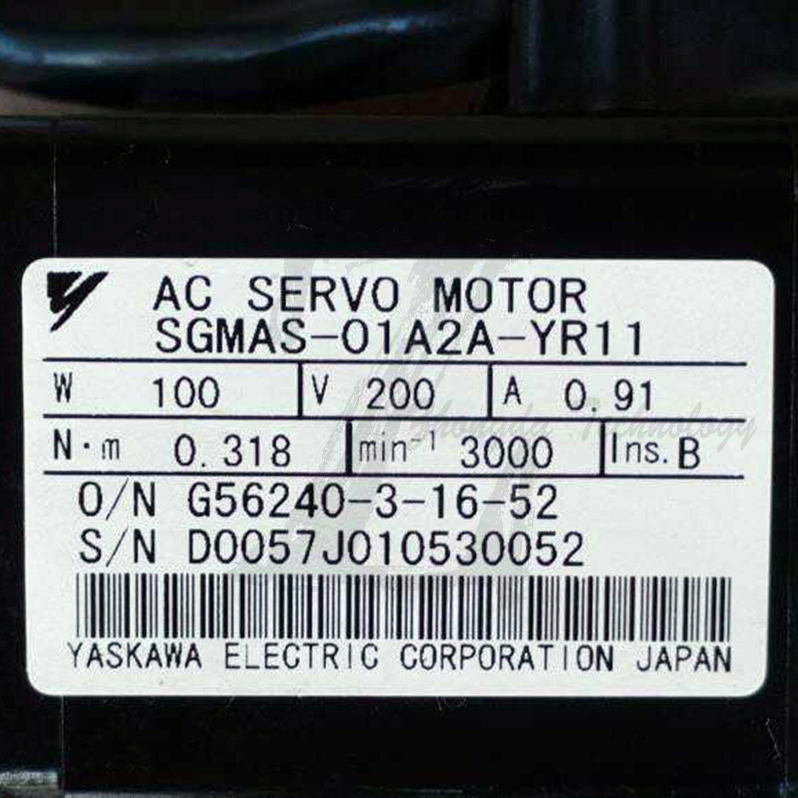 Used Yaskawa Robot servo motor SGMAS-01A2A-YR11 good test - YASKAWA