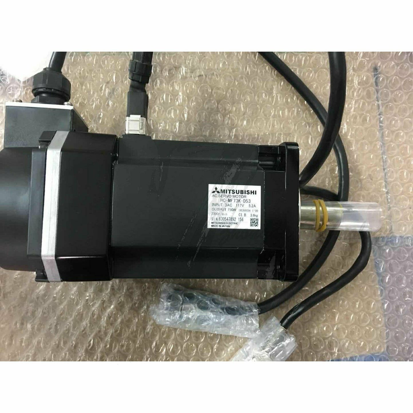 Mitsubishi, Servo Motor, 750 W, 117 V, 5.2 A, 3000 rpm HC-MF73K-D53 - MITSUBISHI