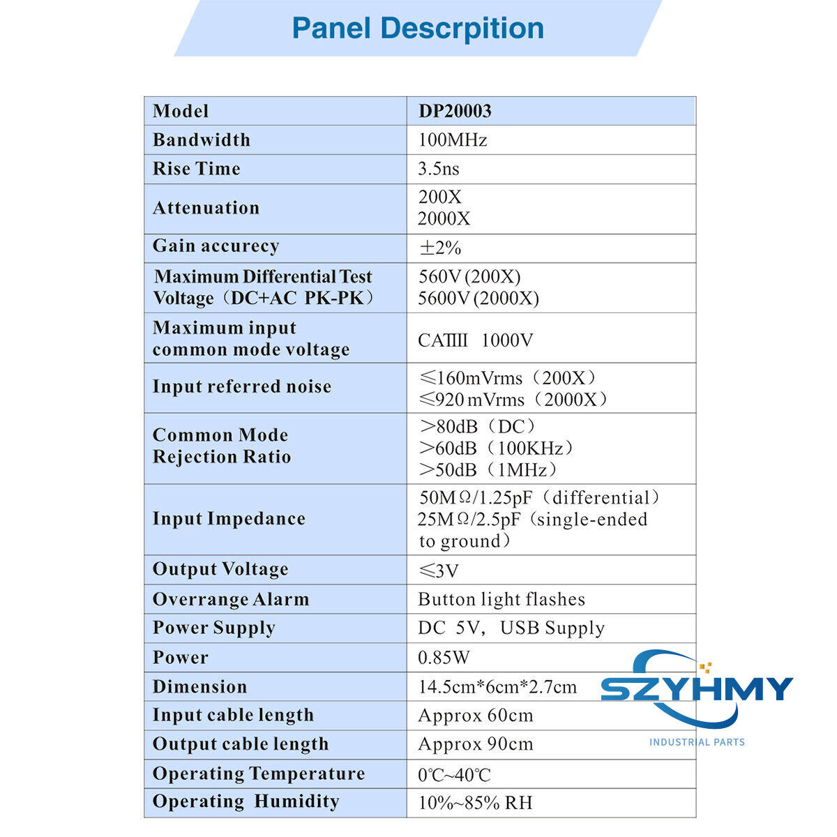 Micsig DP20003 High Voltage Differential Probe Kit 5600V 100MHz - MICSIG