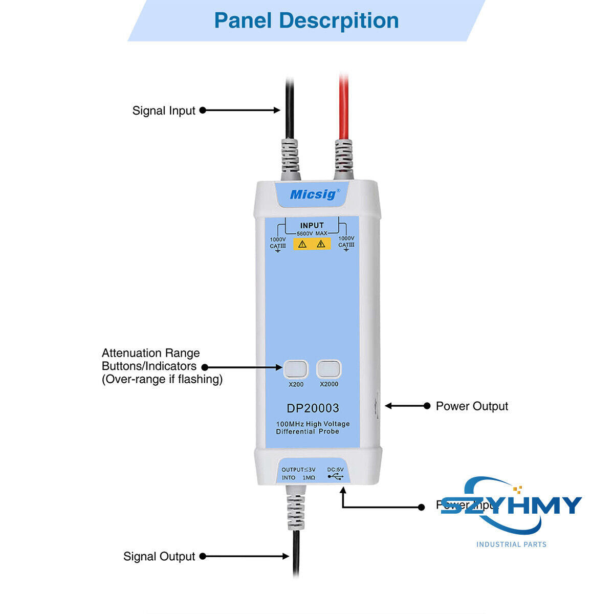 Micsig DP20003 High Voltage Differential Probe Kit 5600V 100MHz - MICSIG