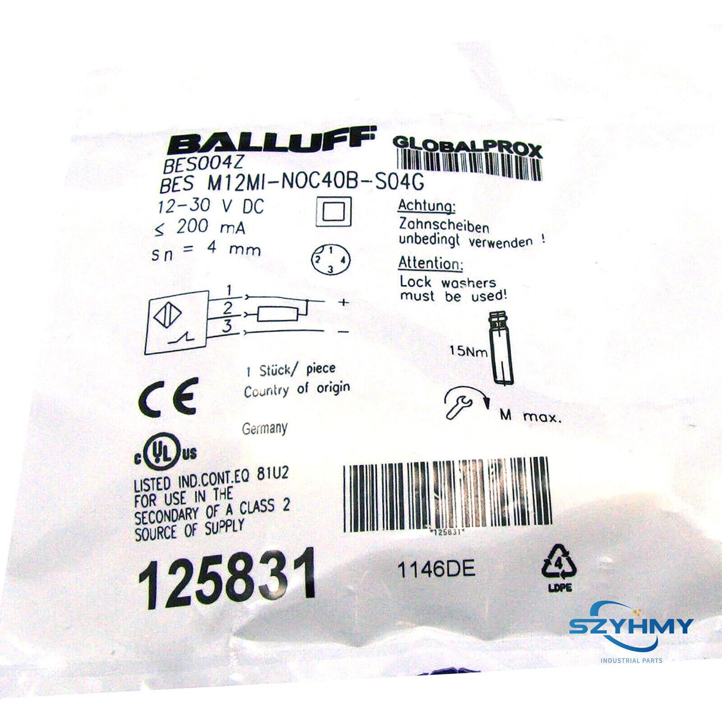 Balluff BES M12MI-NOC40B-S04G Inductive Standard Sensor - BALLUFF