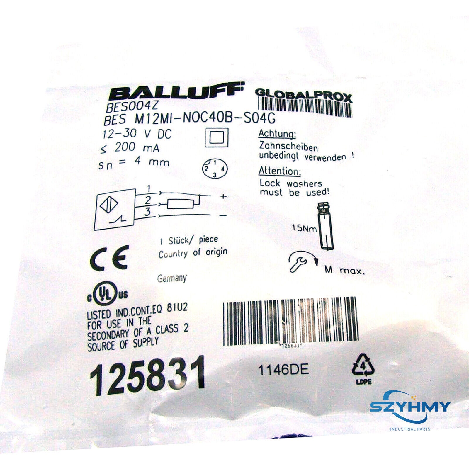 Balluff BES M12MI-NOC40B-S04G Inductive Standard Sensor - BALLUFF