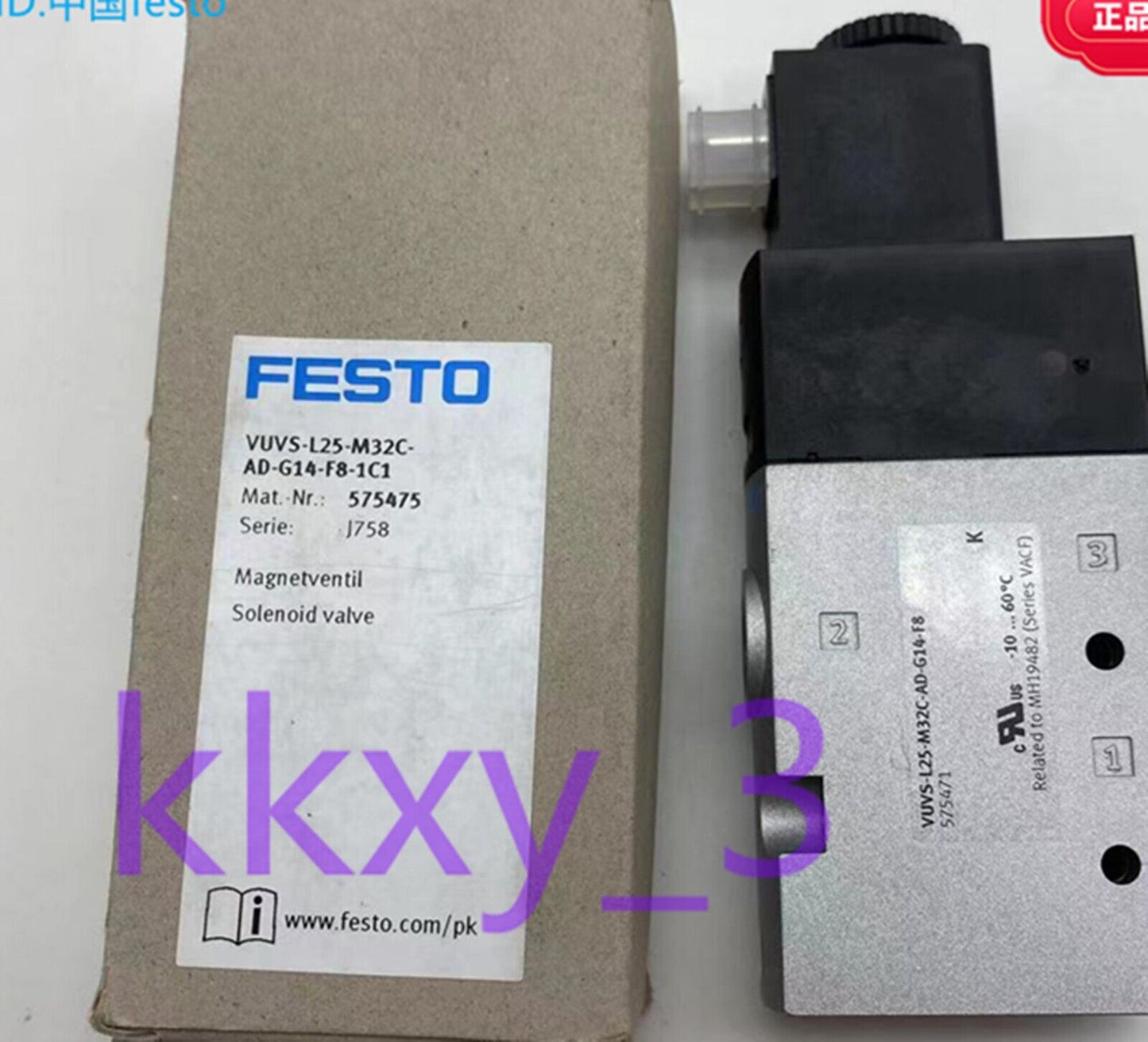 FESTO VUVS-L25-M32C-AD-G14-F8-1C1 Solenoid Valve - New in Box - FESTO