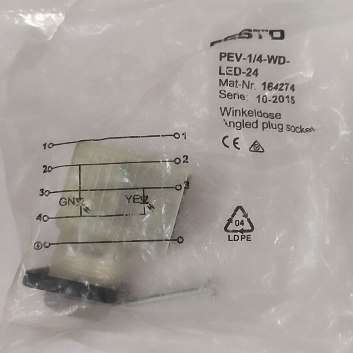 Festo PEV-1/4-WD-LED-24: Compact Solenoid Valve with LED Indicator - FESTO