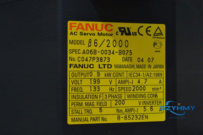 FANUC A06B-0034-B075 Servo Motor New in Box Expedited - FANUC