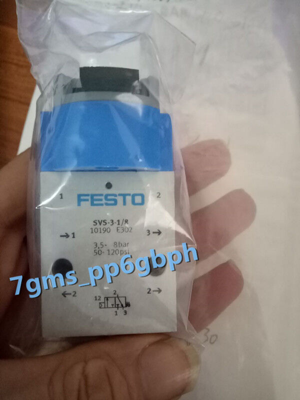 Festo SVS-3-1/8 10190 - 1 PC New Pneumatic Valve in Box - FESTO