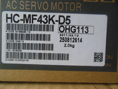 Mitsubishi HC-MF43K-D5 Servo Motor - New In Box - MITSUBISHI
