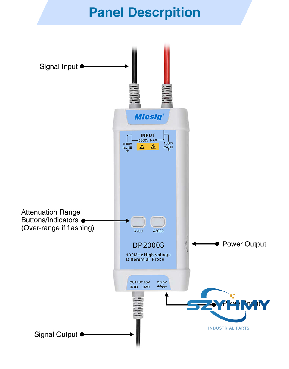 Micsig DP20003 High Voltage Differential Probe Kit 5600V 100MHz - MICSIG