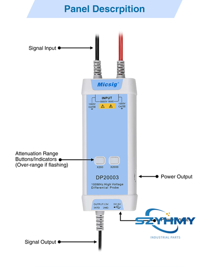Micsig DP20003 High Voltage Differential Probe Kit 5600V 100MHz - MICSIG