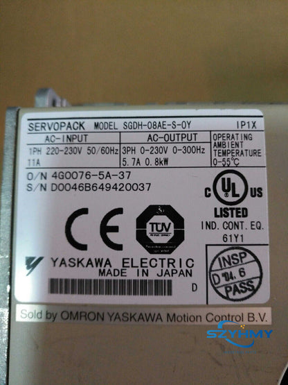 Yaskawa SGDH-08AE-S-OY AC Servo Drive - New In Box - YASKAWA