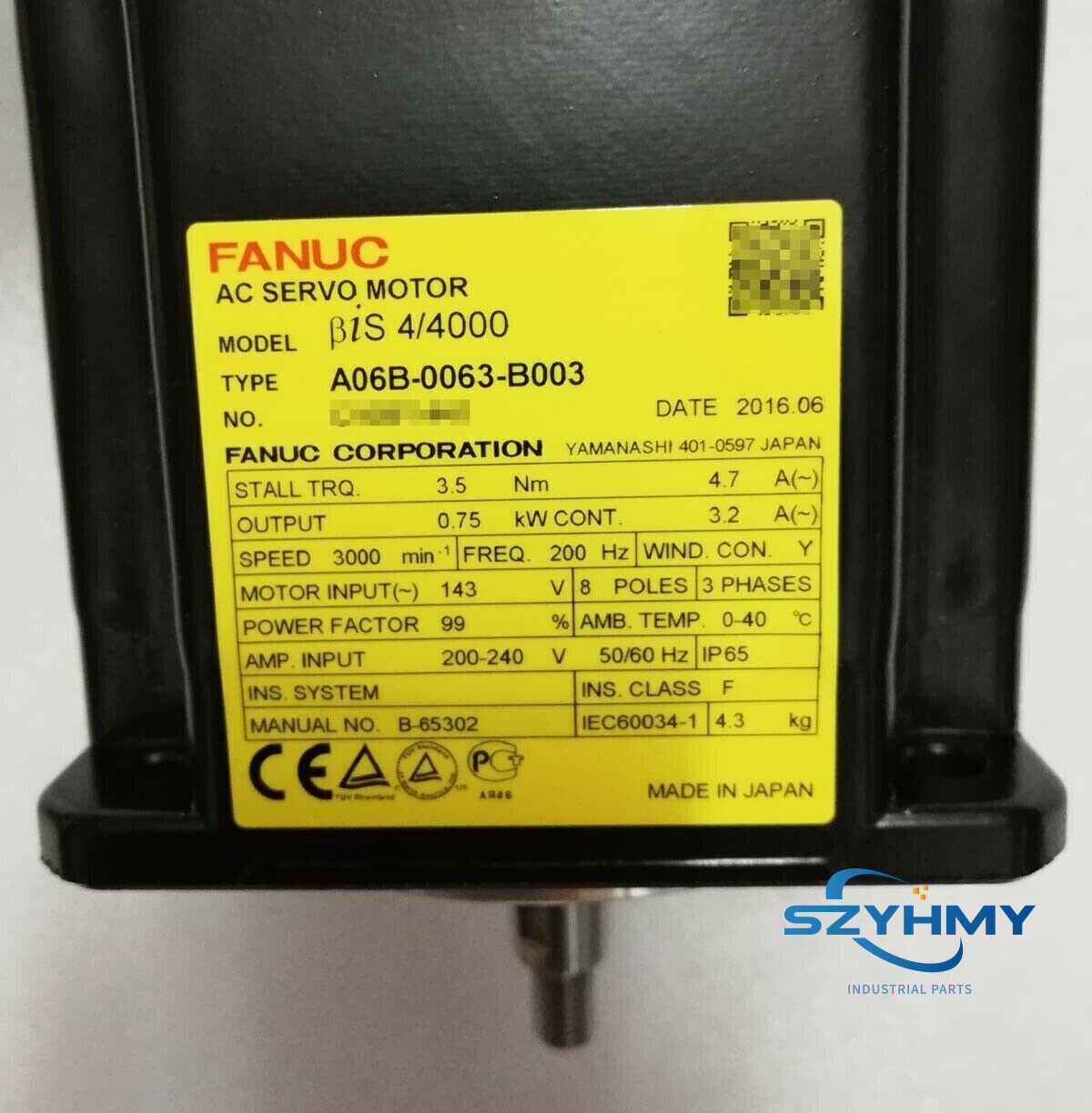 FANUC A06B-0063-B003 Servo Motor - 1PC New in Box - FANUC