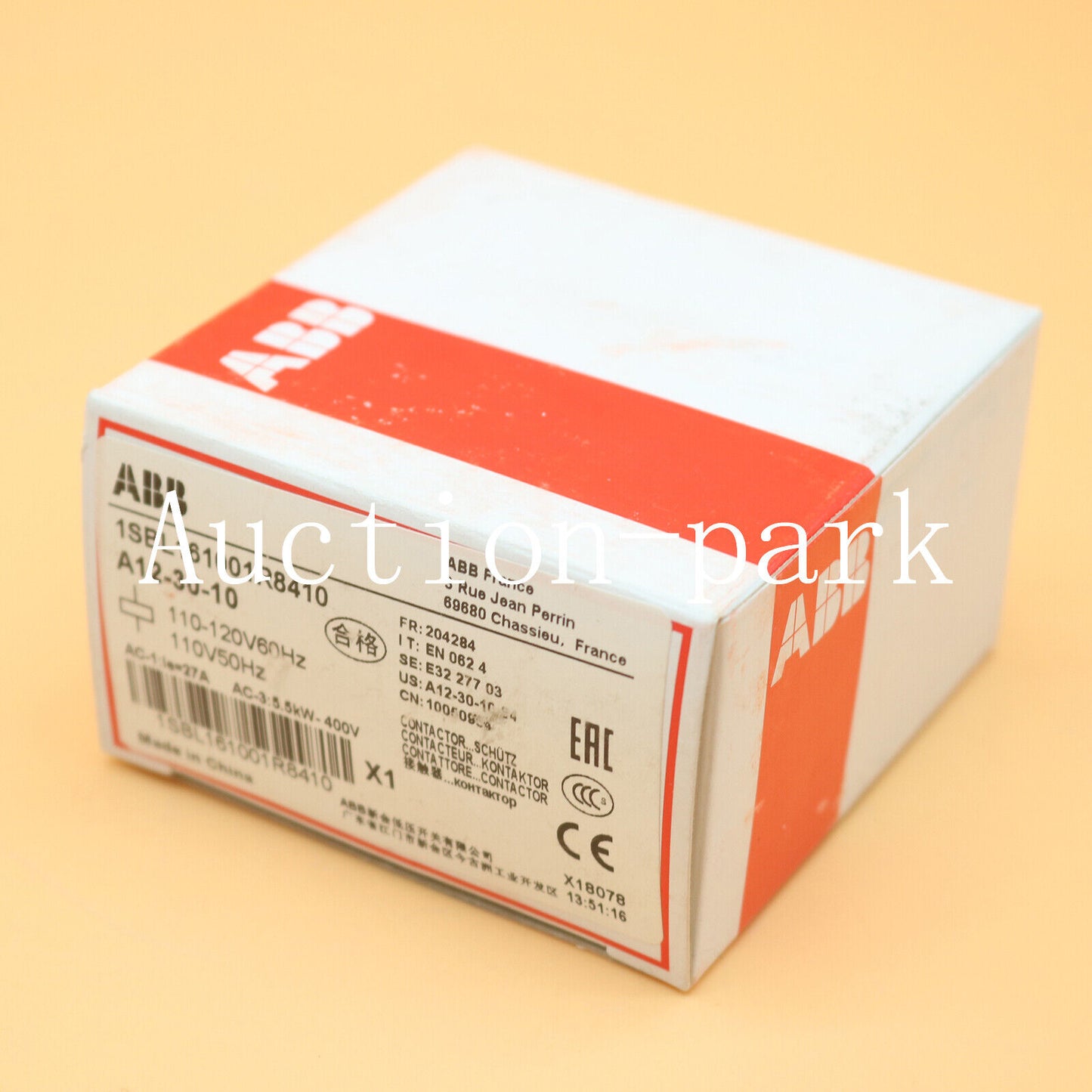 ABB A12-30-10 3 Pole Contactor for 110V 5.5KW Applications - ABB