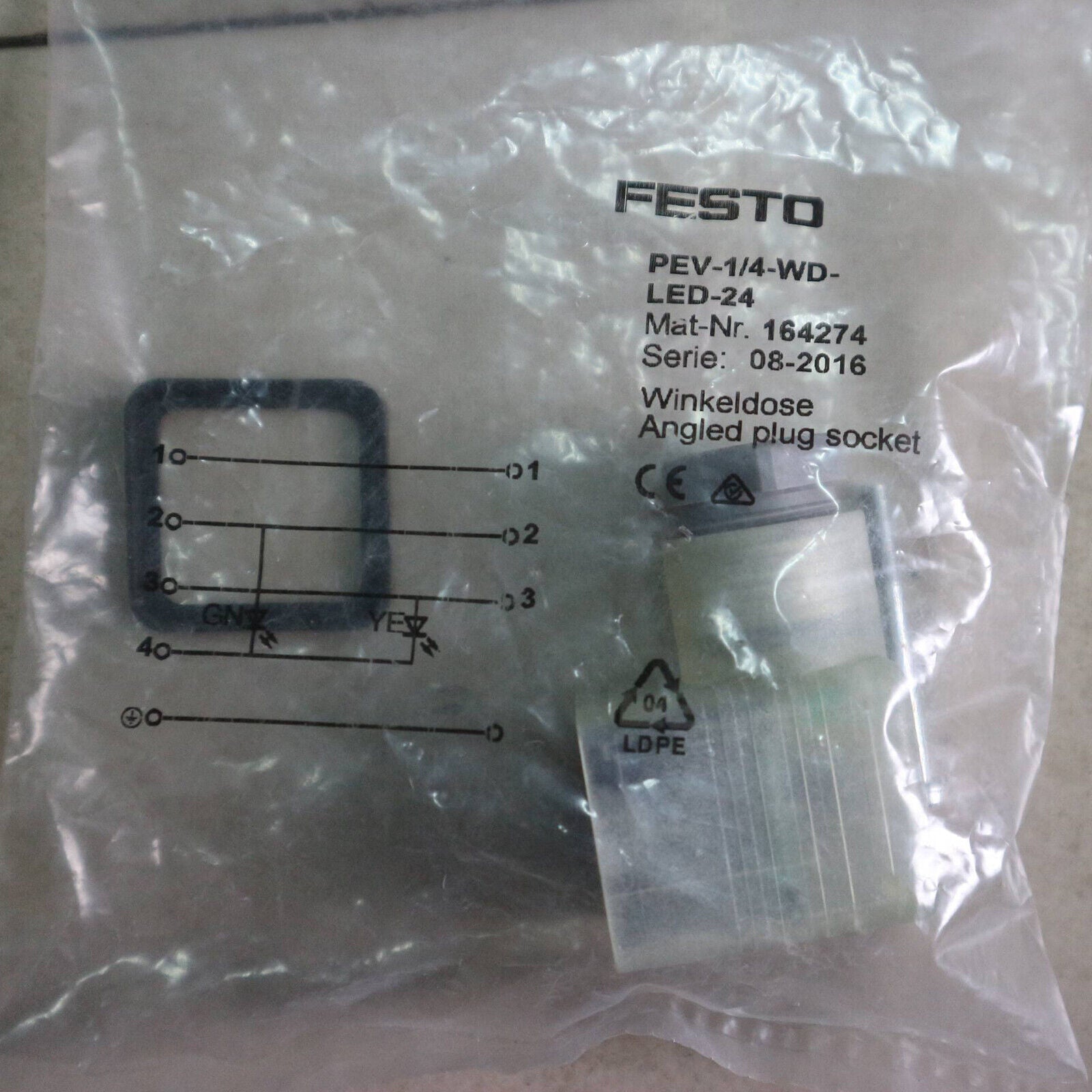 Festo PEV-1/4-WD-LED-24: Compact Solenoid Valve with LED Indicator - FESTO