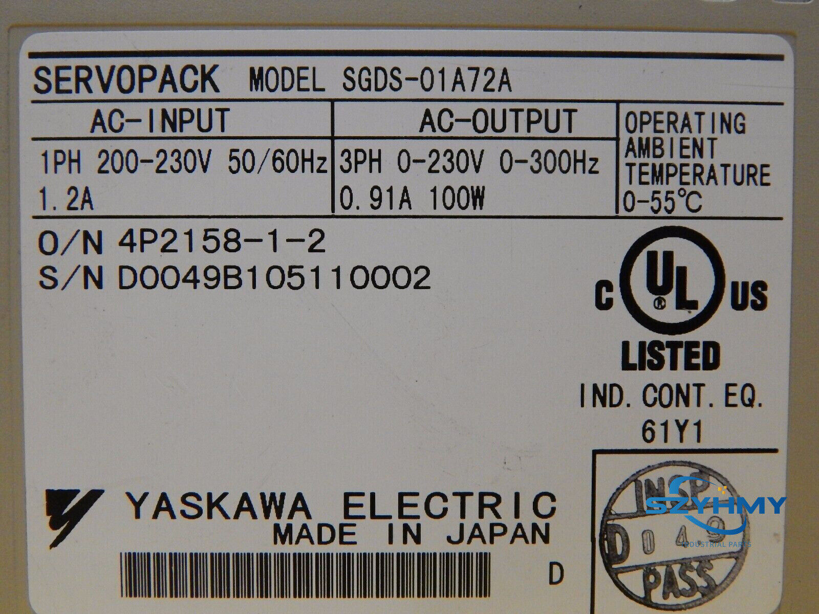 Yaskawa SGDS-01A72A Servo Drive - Reliable Motion Control - YASKAWA