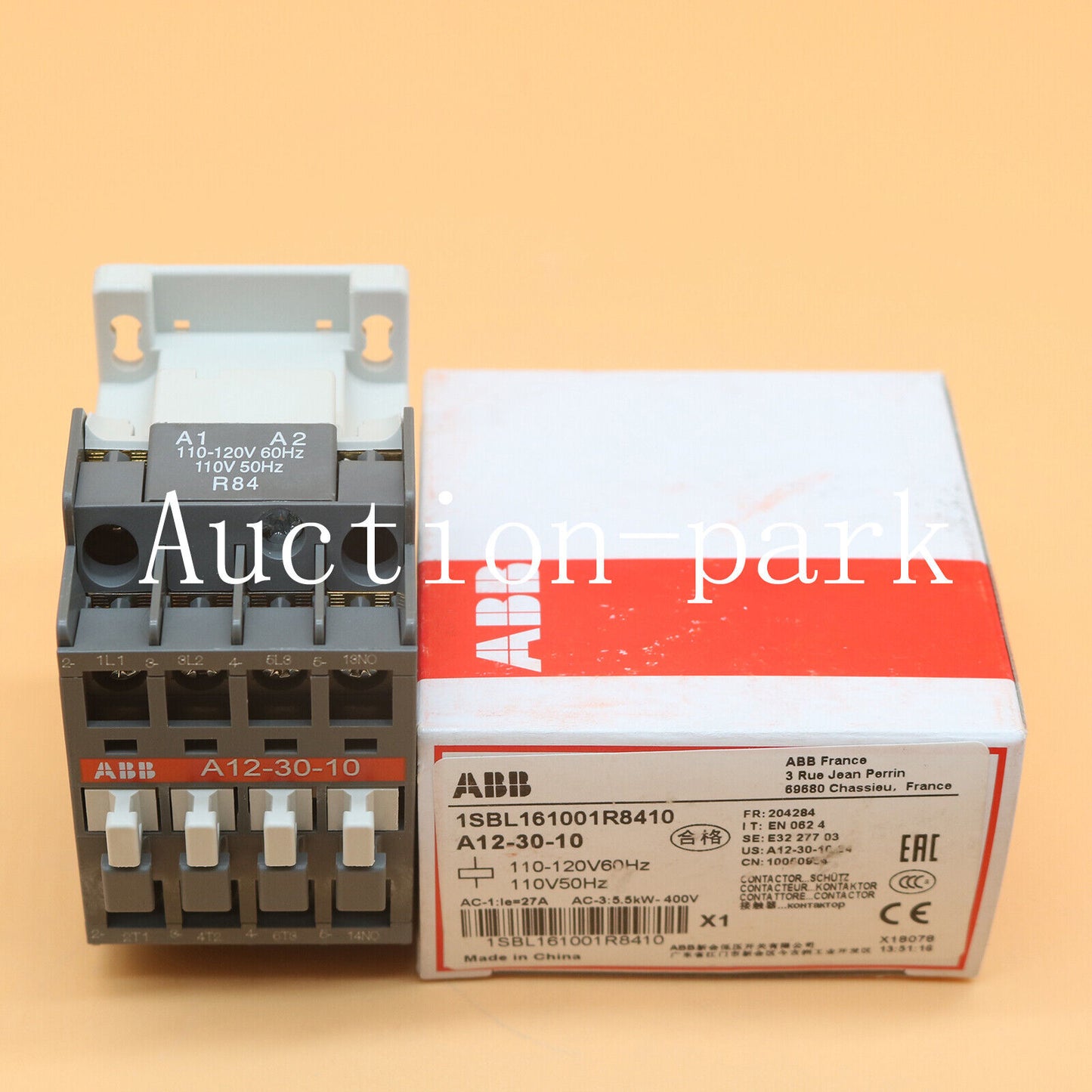 ABB A12-30-10 3 Pole Contactor for 110V 5.5KW Applications - ABB