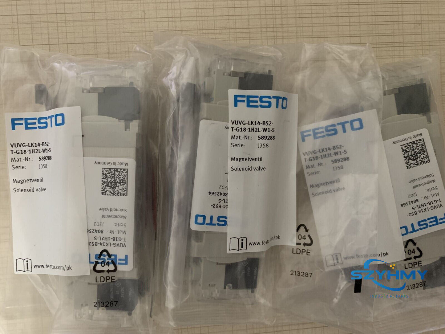 FESTO VUVG-LK14-B52-T-G18-1H2L-W1-S Solenoid Valve - 1PC - FESTO