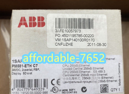 ABB PM581-ETH CPU Module 1SAP140100R0170 New - ABB